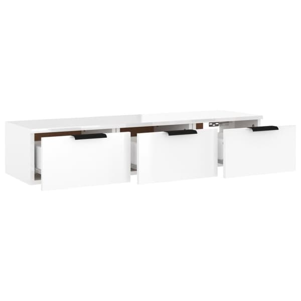 vægskab 102x30x20 cm konstrueret træ hvid højglans