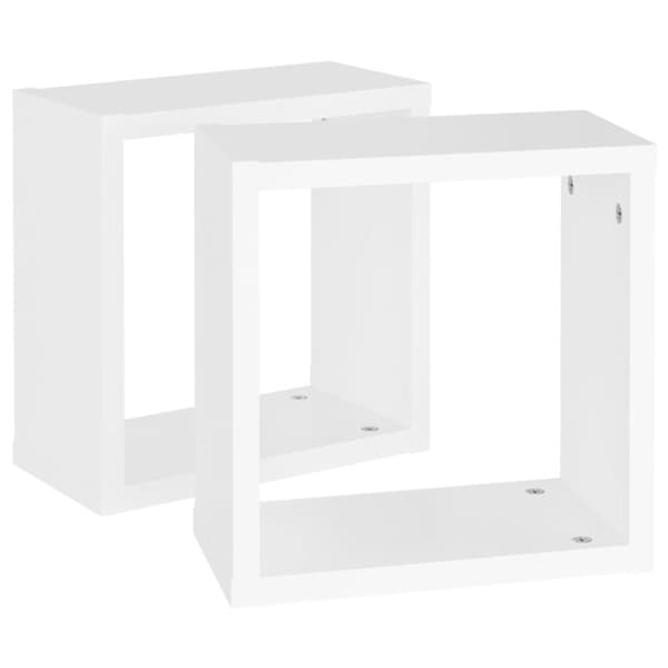 Vägghylla kubformad 2 st vit 30x15x30