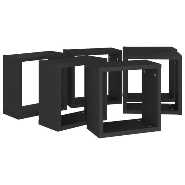 Kuutioseinähyllyt 6 kpl musta 30x15x30 cm