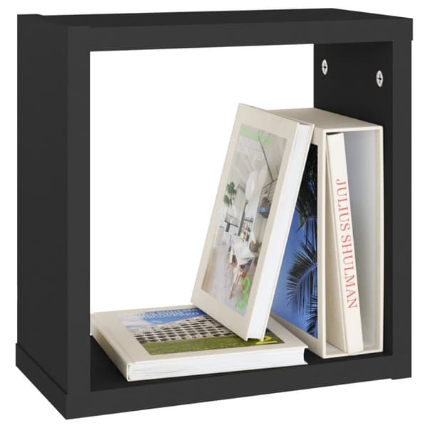 Kuutioseinähyllyt 2 kpl musta 30x15x30 cm
