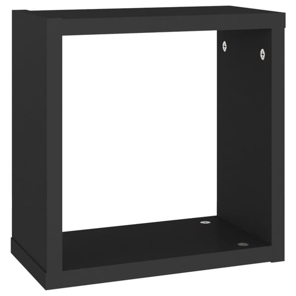 Kuutioseinähyllyt 2 kpl musta 30x15x30 cm