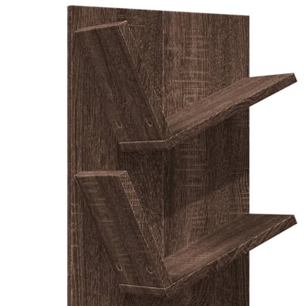 vidaXL Vägghylla 4-hyllor brun ek 33x16x90 cm