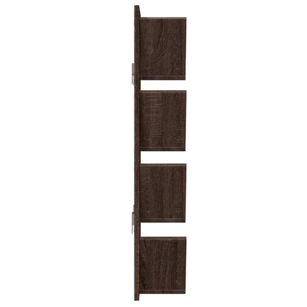 vidaXL vægmonteret bogreol 4 hylder 33x16x90 cm brun egetræsfarve
