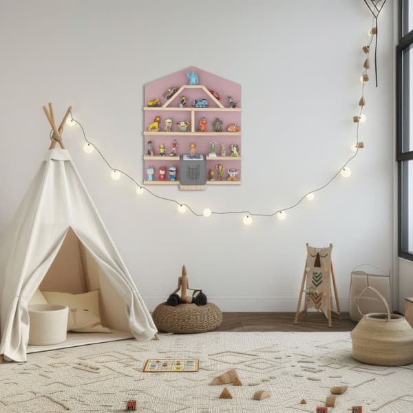 Vägghylla Mylittle Story, för upp till 50 figurer - pink