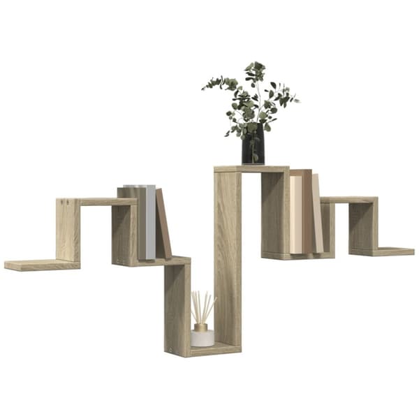 vidaXL Vägghylla sonoma-ek 104,5x10x43 cm konstruerat trä