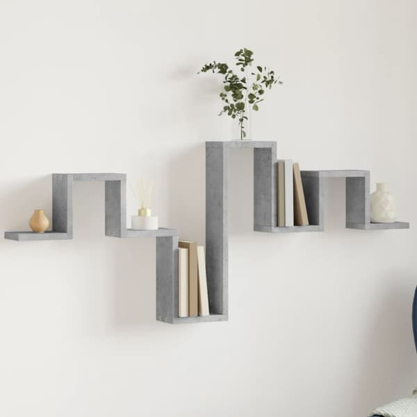vidaXL væghylde 104,5x10x43 cm konstrueret træ betongrå