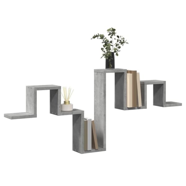 vidaXL Vegghylle betonggrå 104,5x10x43 cm konstruert tre