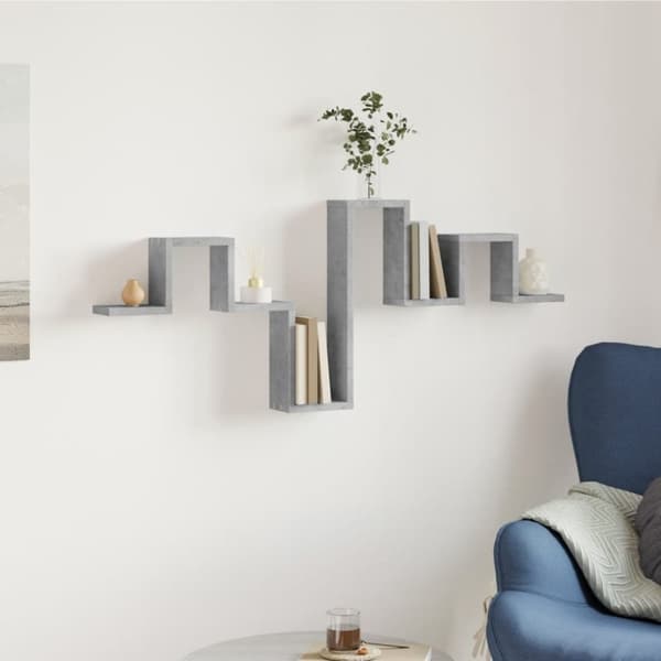 vidaXL Vegghylle betonggrå 104,5x10x43 cm konstruert tre