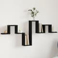 Miniatyrbilde 10 av 10: vidaXL Vegghylle svart 104,5x10x43 cm konstruert tre