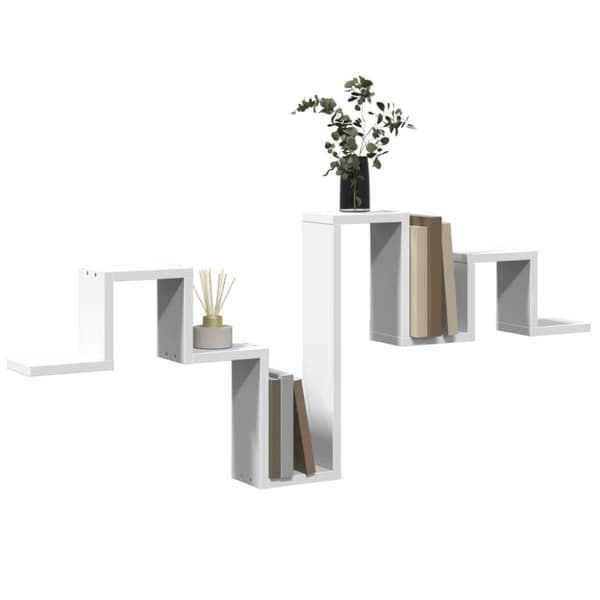 vidaXL Vegghylle hvit 104,5x10x43 cm sponplate