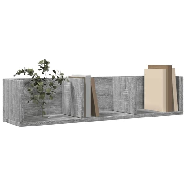 vidaXL Seinäkaapit 2 kpl harmaa Sonoma 75x18x16,5 cm tekninen puu