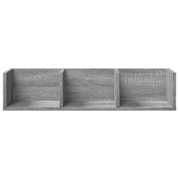 vidaXL Seinäkaapit 2 kpl harmaa Sonoma 75x18x16,5 cm tekninen puu