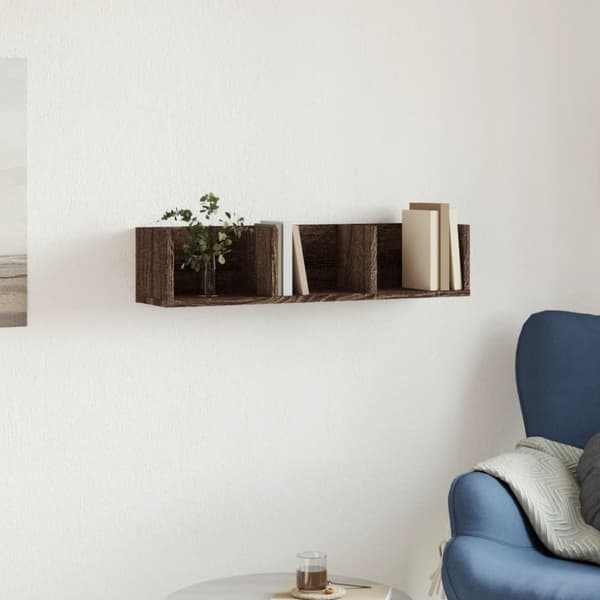 vidaXL Seinäkaappi ruskea tammi 75x18x16,5 cm tekninen puu