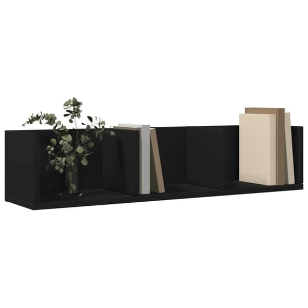 vidaXL vægskabe 2 stk. 75x18x16,5 cm konstrueret træ sort