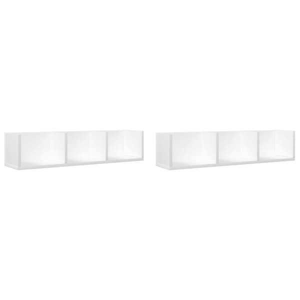 vidaXL Seinäkaapit 2 kpl valkoinen 75x18x16,5 cm tekninen puu