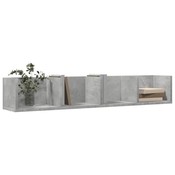 vidaXL Veggskap 2 stk betonggrå 99x18x16,5 cm konstruert tre