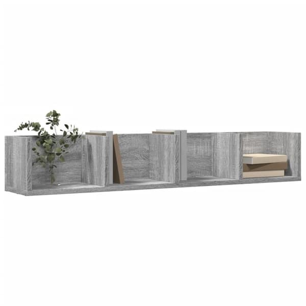 vidaXL Veggskap 2 stk grå sonoma 99x18x16,5 cm konstruert tre