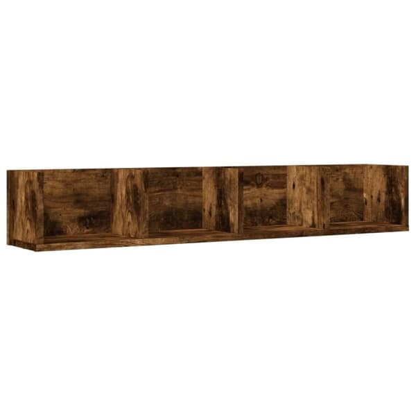 vidaXL vægskabe 2 stk. 99x18x16,5 cm konstrueret træ røget eg