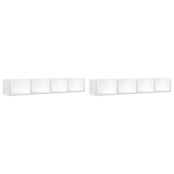 vidaXL vægskabe 2 stk. 99x18x16,5 cm konstrueret træ hvid
