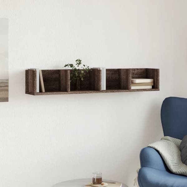 vidaXL vægskab 99x18x16,5 cm konstrueret træ brun egetræsfarve