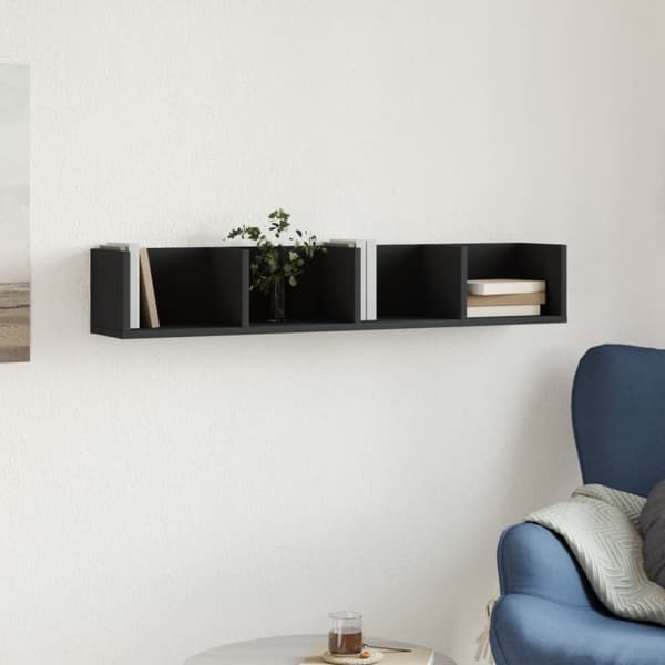 vidaXL Väggskåp svart 99x18x16,5 cm konstruerat trä