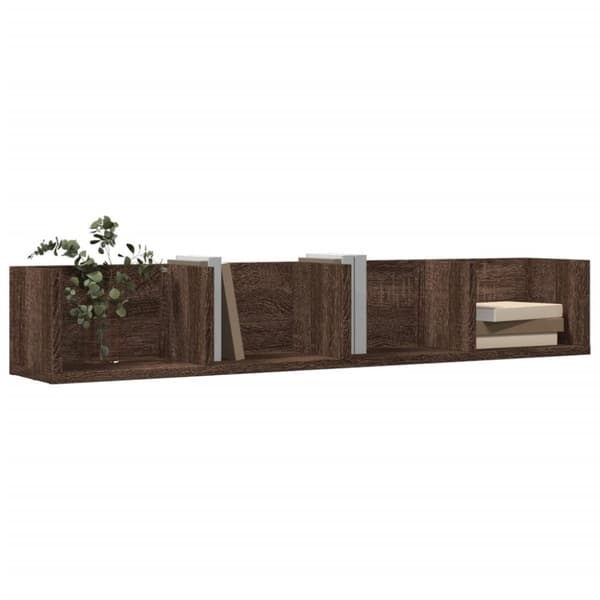 vidaXL Veggskap 2 stk brun eik 99x18x16,5 cm konstruert tre