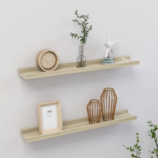 vidaXL væghylder 2 stk. 60x9x3 cm sonoma-eg -  Væghylder & smalle hylder