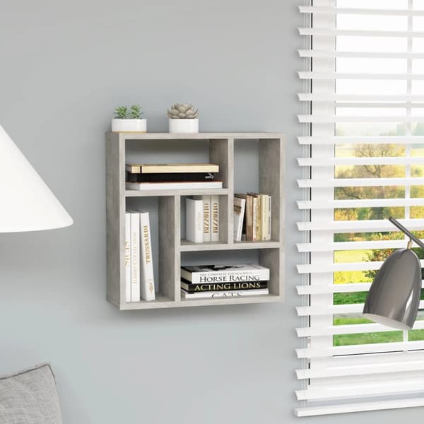 vidaXL Vägghylla betonggrå 45,1x16x45,1 cm spånskiva -  Vägghyllor & fönsterbrädor