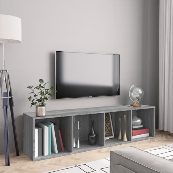 vidaXL Bokhylla/tv-bänk grå sonoma 143x30x36cm konstruerat trä - Vägghyllor & fönsterbrädor