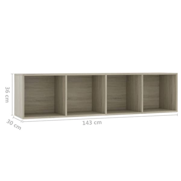 vidaXL bogskab/tv-skab 143 x 30 x 36 cm sonoma-eg -  Væghylder & smalle hylder