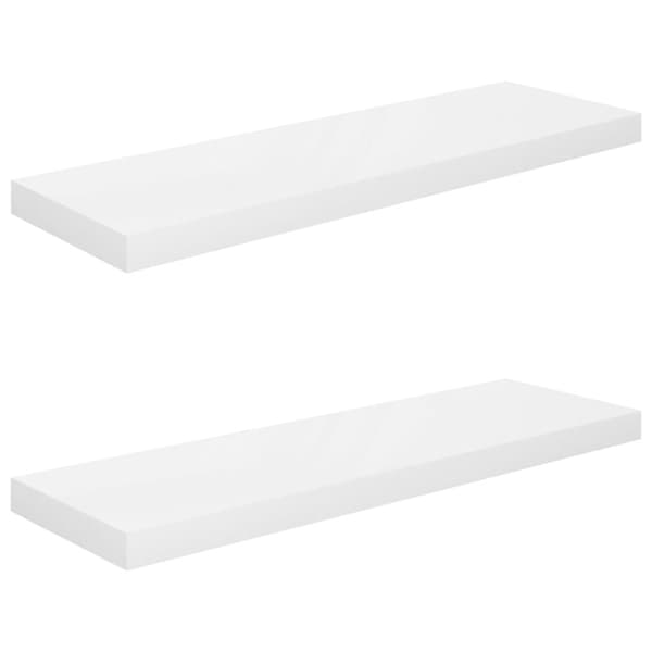 vidaXL Kelluvat seinähyllyt 2kpl korkeakiilto valk. 80x23,5x3,8 cm MDF -  Seinähyllyt