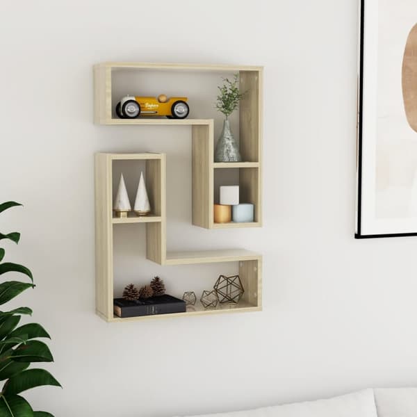 vidaXL Vägghyllor 2 st sonoma-ek 50x15x50 cm konstruerat trä -  Vägghyllor & fönsterbrädor