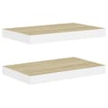Pikkukuva 3 / 9: vidaXL Kelluvat seinähyllyt 2 kpl tammi ja valkoinen 40x23x3,8 cm MDF -  Seinähyllyt