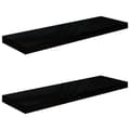 Pikkukuva 3 / 9: vidaXL Kelluvat seinähyllyt 2kpl korkeakiilto musta 80x23,5x3,8 cm MDF -  Seinähyllyt