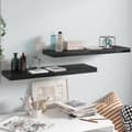 Pikkukuva 2 / 9: vidaXL Kelluvat seinähyllyt 2kpl korkeakiilto musta 80x23,5x3,8 cm MDF -  Seinähyllyt