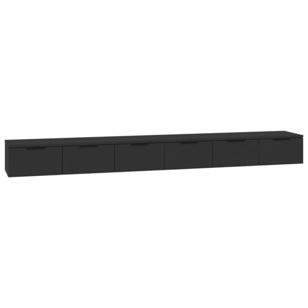 vidaXL vægskabe 2 stk. 102x30x20 cm konstrueret træ sort - Væghylder & smalle hylder