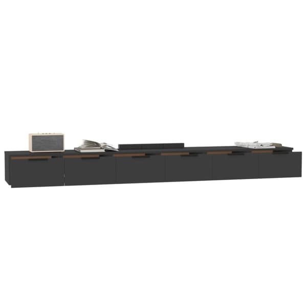 vidaXL vægskabe 2 stk. 102x30x20 cm konstrueret træ sort - Væghylder & smalle hylder