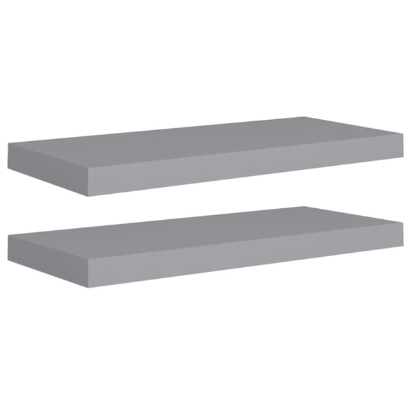 vidaXL Svävande vägghyllor 2 st grå 60x23,5x3,8 cm MDF -  Vägghyllor & fönsterbrädor