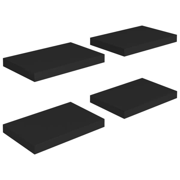 vidaXL væghylder 4 stk. 40x23x3,8 cm MDF sort - Væghylder & smalle hylder