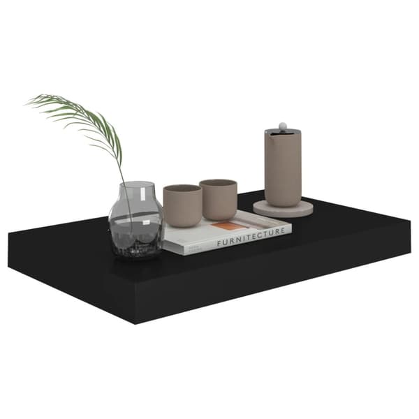 vidaXL væghylder 4 stk. 40x23x3,8 cm MDF sort - Væghylder & smalle hylder