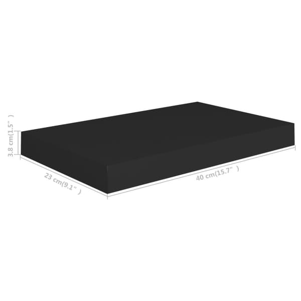 vidaXL væghylder 4 stk. 40x23x3,8 cm MDF sort - Væghylder & smalle hylder