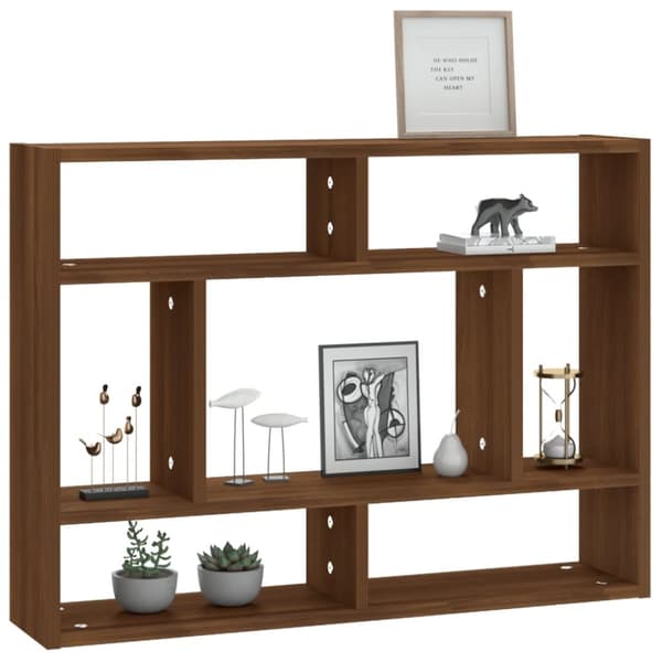 vidaXL væghylde 75x16x55 cm konstrueret træ brun egetræsfarve -  Væghylder & smalle hylder