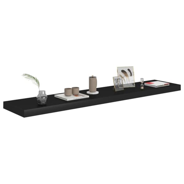 vidaXL Kelluvat seinähyllyt 2 kpl musta 120x23,5x3,8 cm MDF -  Seinähyllyt