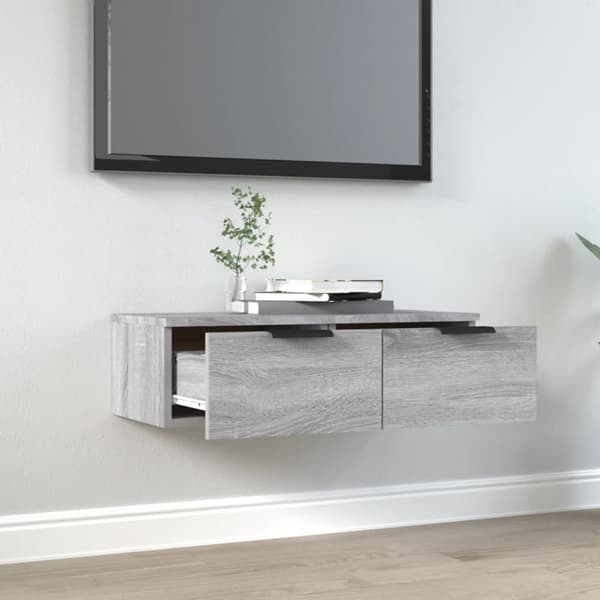 vidaXL TV-seinäkaappi harmaa Sonoma 68x30x20 cm tekninen puu -  Seinähyllyt