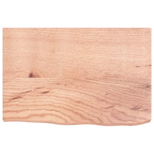 vidaXL væghylde 60x40x(2-4) cm behandlet massivt egetræ lysebrun -  Væghylder & smalle hylder
