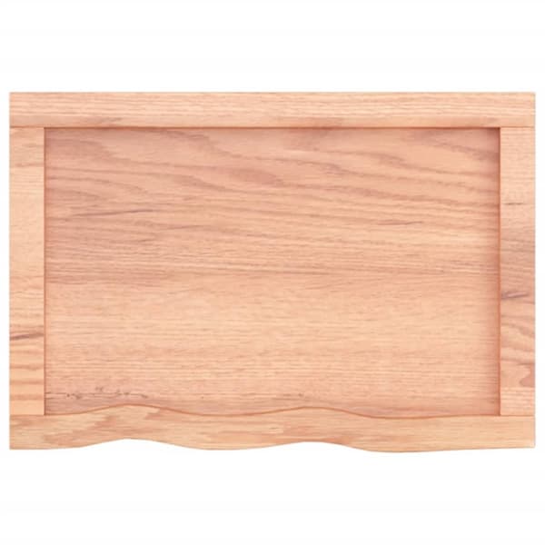 vidaXL væghylde 60x40x(2-4) cm behandlet massivt egetræ lysebrun -  Væghylder & smalle hylder