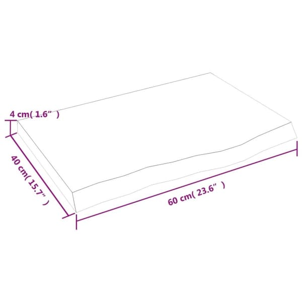 vidaXL væghylde 60x40x(2-4) cm behandlet massivt egetræ lysebrun -  Væghylder & smalle hylder