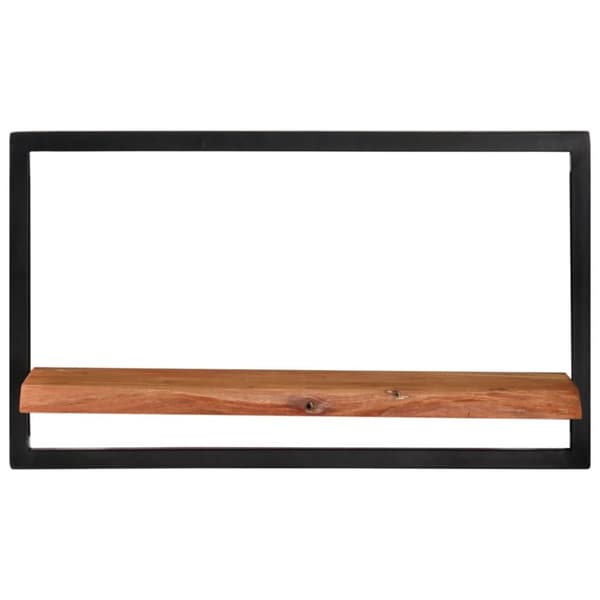 vidaXL Vägghyllor 2 st 60x25x35 cm massivt akaciaträ och stål - Vägghyllor & fönsterbrädor