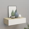Miniatyrbild 2 av 10: vidaXL Väggmonterad låda ek och vit 40x23,5x10 cm MDF -  Vägghyllor & fönsterbrädor