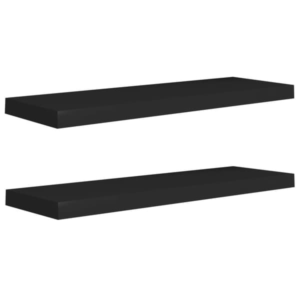 vidaXL Svävande vägghyllor 2 st svart 80x23,5x3,8 cm MDF - Vägghyllor & fönsterbrädor